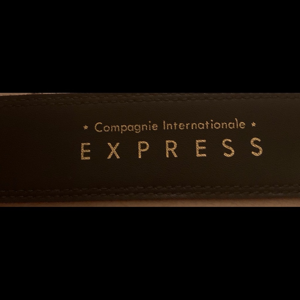 Express burnt orange leather belt gold buckle EUC - Picture 5 of 8